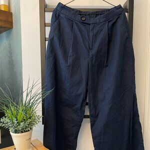 Banana Republic wide Leg linen/ cotton blue pants (size 8)
